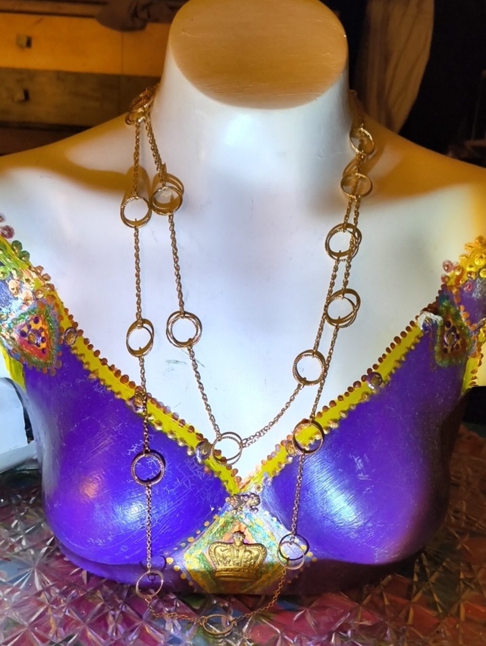Kim Rogers Gold-Tone Double Layer Circle Link Necklace